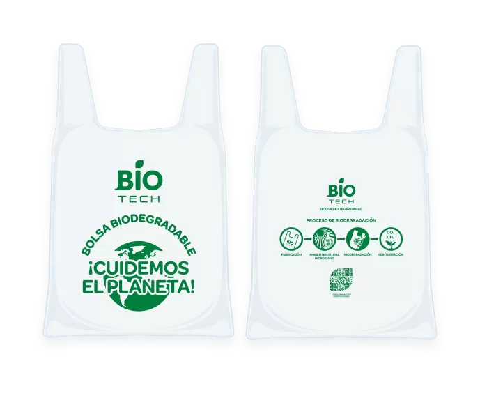 Biotech Sustrato Impreso Bolsa Camiseta 